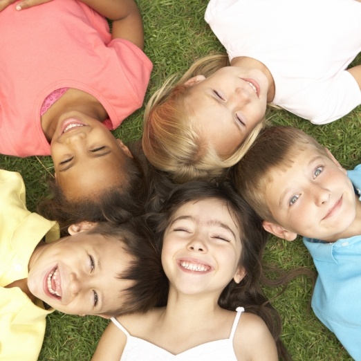 Kids with healthy smiles after children's dentistry