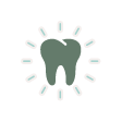 Animated tooth surrounded by accent lines indicating knocked out tooth